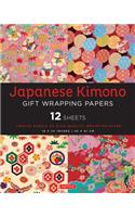 Japanese Kimono Gift Wrapping Papers - 12 Sheets