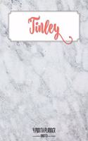 Tinley 4 month Planner Undated: A personalized notebook for Tinley. Marble background design with script font name in this year's color (Living Coral). A perfect daily organization