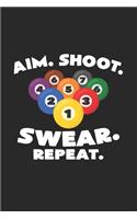 Aim shoot swear repeat: 6x9 Billiards - dotgrid - dot grid paper - notebook - notes