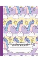 Primary Composition Notebook: Queen Unicorn Primary Composition Notebook Grades K-2 Story Journal: Picture Space and Dashed Midline Kindergarten to Early Childhood 110 Story Pape