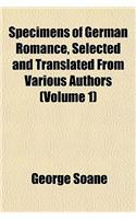 Specimens of German Romance, Selected and Translated from Various Authors (Volume 1): (English)