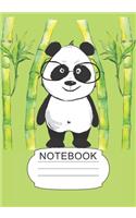 Notebook: Cute Panda with Glasses Notebook Journal Gift for Girls