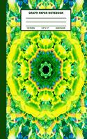 Graph Paper Notebook: Green Yellow Mandala Cover Design - Quad Ruled - 120 Pages - 8.5" X 11" - Matte Finished Soft Cover