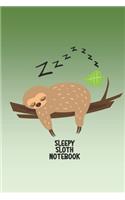 Sleepy Sloth Notebook