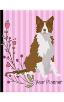 5 Year Planner: 2020 - 2024 Monthly Planner Organizer Undated Calendar And ToDo List Tracker Notebook Border Collie Dog Pink