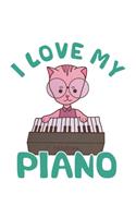 Piano Music Cat Notebook: Graph Paper Journal 6x9 - 120 Pages