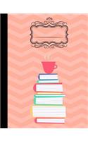 Coffee And Books Composition Notebook - 5x5 Quad Ruled