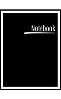 Notebook: College Ruled, Lined, Notebook for School, Work, 1 Subject, Black, Soft Cover
