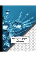 Hexagonal paper notebook: large 8.5 x 11" water splash hexagonal notebook paper. Ideal for Educational science - Students - Chemistry notes - hex grids - hex art
