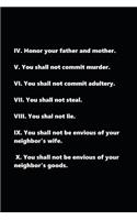 Religious Journal Last Seven Commandments Modern Black White: (notebook, Diary, Blank Book)