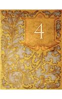 Monogram "4" Sketchbook: Blank Art Pad Notebook Journal(30 Monogram Nouveauone 150 Sketch)