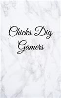 Chicks Dig Gamers: Blank Lined Journal, 108 pages, 5x8"