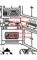 Kitchen Coloring Book for Kids and Adults