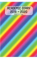 Academic Diary 2019 - 2020 Week to a Page: Academic diary for the Student or Teacher/Lecturer/Tutor with added extras in Diary - Rainbow Blur Cover