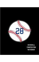 28 Baseball Composition Notebook