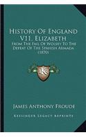 History Of England V11, Elizabeth: From The Fail Of Wolsey To The Defeat Of The Spanish Armada (1870)