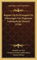 Register Op De Byvoegsels En Naleezingen Van Wagenaars Vaderlandsche Historie (1798)