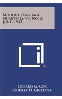 Modern Language Quarterly, V4, No. 2, June, 1943
