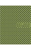 DOT Grid Notebook: Olive Green Polka Dot Cover, 8 X 10