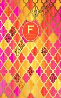 F - Initial Monogram Journal - Dot Grid, Moroccan Orange Pink: Soft Cover, Large 8.5 X 11