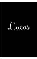 Lucas: notebook with the name on the cover, elegant, discreet, official notebook for notes