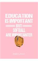 Softball Journal: Softball Education Catcher Sarcastic Funny Christmas Gift - Pink Dotted Dot Grid Bullet Notebook - Diary, Planner, Gratitude, Writing, Goal, Log Jou