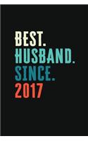 Best. Husband. Since. 2017: Daily journal 100 page 6 x 9 Retro 2nd Wedding Anniversary notebook for him to jot down ideas and notes