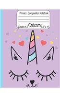 Caticorn Primary Composition Notebook Grades K-2 8.5