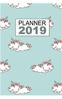 Planner 2019: Unicorn Pattern 12 Month Weekly Planner, Calendar, Organizer, Notes & Goals (Small Size Planner 6x9 inches 135 pages)