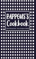 Pappous's Cookbook Blank Recipe Book Navy Gingham Edition