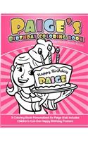 Paige's Birthday Coloring Book Kids Personalized Books