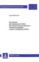 Die Sibylle ALS Literarische Chiffre Bei Johann Georg Hamann - Friedrich Schlegel - Johann Wolfgang Goethe