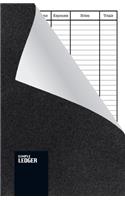 Simple Ledger: Paperback, Cash Book,120 pages, Simple Income Expense Book Black Leather Look, Durable Softcover