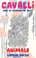 Libro da colorare per adulti - Livello facile - Animale - Cavalli