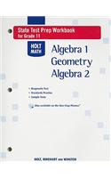 Holt Math State Test Prep Workbook for Grade 11: Algebra 1, Geometry, Algebra 2