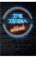 The TERESA Notebook: Vintage Blank Ruled Personalized & Custom Neon Sign Name Dotted Notebook Journal for Girls & Women. Wall Background. Funny Desk Accessories. Retro B