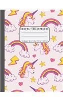 Wide Ruled Composition Notebook Unicorn