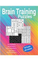 Brain Training Puzzles - Domino, Sudoku, Fillomino, Sikaku, Futoshiki: 100 Puzzles with Solutions