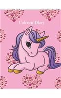 Unicorn Diary: Cute Unicorn Journal, Cute Notebook, Diary for Girls - Large Size (8.5"x11") With Lined Pages, Perfect for Journaling, Notetaking, Kid's note book. 