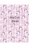 Sketch Book: Cute Baby Unicorn Sketchbook for Kids, Doodle, Draw and Sketch - Vol 1 - 8.5 X 11 - 120 Pages