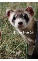 I Love Ferrets: Blank Lined Journal