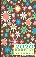2020 Monthly Planner: Vintage Flower Design - Small Pocket Calendar 5.06 x 7.81
