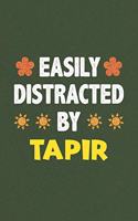 Easily Distracted By Tapir: Tapir Lovers Funny Gifts Dot Grid Journal Notebook 6x9 120 Pages