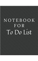 Notebook For To Do List