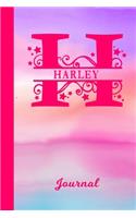 Harley Journal: Personalized Custom First Name Personal Writing Diary - Cute Pink & Purple Watercolor Effect Cover - Daily Journal for Journalists & Writers for Not