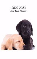 2020 - 2023 Four Year Planner: Labrador Retriever Puppies Cover - Includes Major U.S. Holidays and Sporting Events