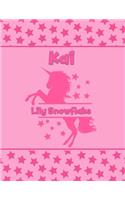 Kai Lily Snowflake: Personalized Draw & Write Book with Her Unicorn Name - Word/Vocabulary List Included for Story Writing