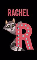 Rachel: Animals Coloring Book for Kids, Weekly Planner, and Lined Journal Animal Coloring Pages. Personalized Custom Name Initial Alphabet Christmas or Birt