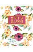 2019 Planner: Daily Weekly & Monthly Calendar Schedule Organizer to Do List (Floral) (V2)