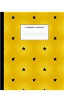 Composition Notebook: Golden Stars Pattern College Ruled Blank Lined Cute Notebooks for Girls Women Teens Kids School Writing Notes Journal (7.5 X 9.25 In)
